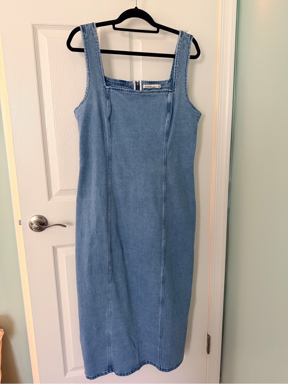 Abercrombie & Fitch Denim Column Midi Dress
